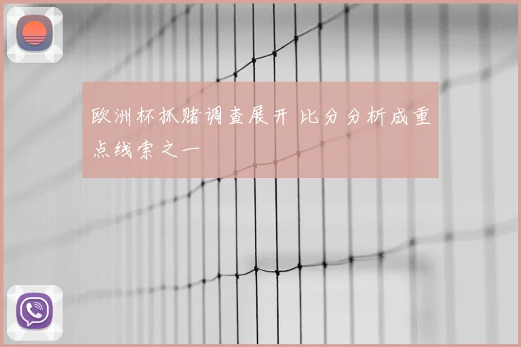 欧洲杯抓赌调查展开 比分分析成重点线索之一